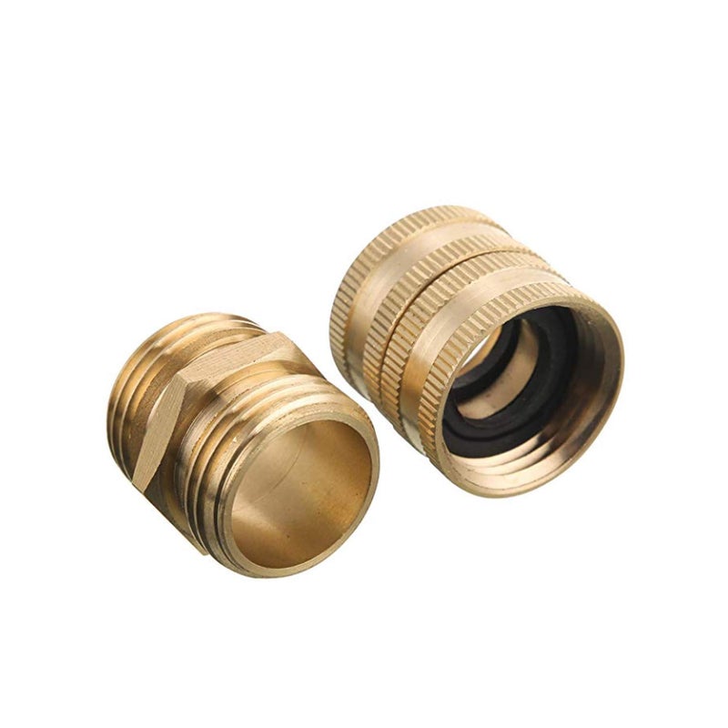 Hourleey Garden Hose Adapter, 3/4 Inch Solid Brass Hose Connectors Adapters Male to Male, Female to Female, 4 Pack - Image 5
